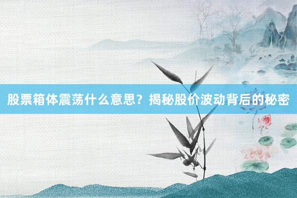 股票箱体震荡什么意思？揭秘股价波动背后的秘密