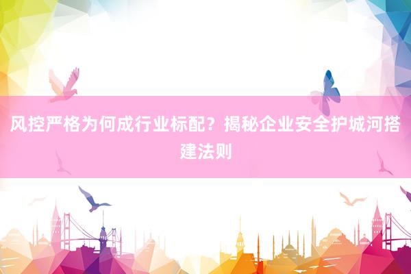 风控严格为何成行业标配？揭秘企业安全护城河搭建法则