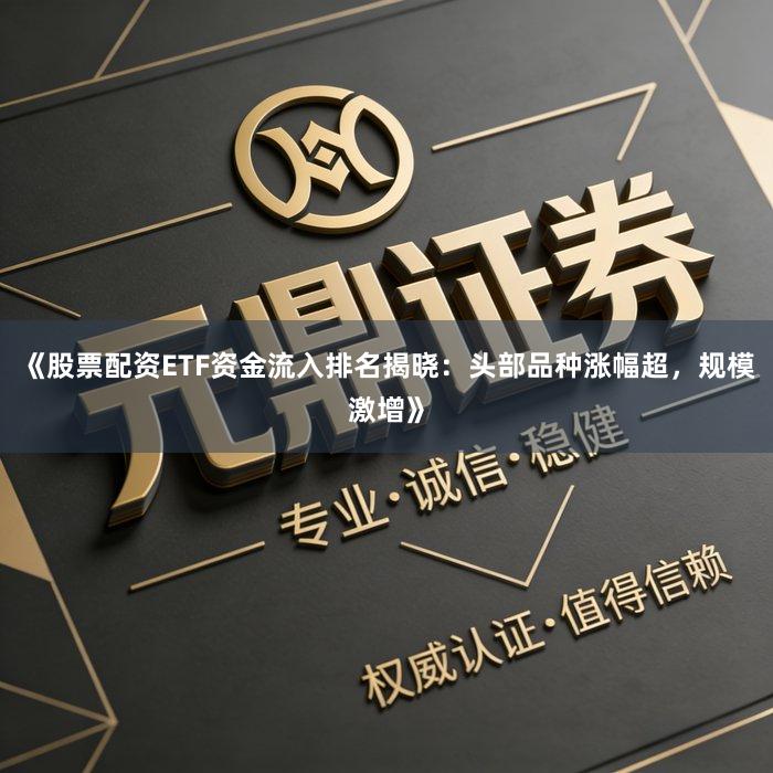《股票配资ETF资金流入排名揭晓：头部品种涨幅超，规模激增》