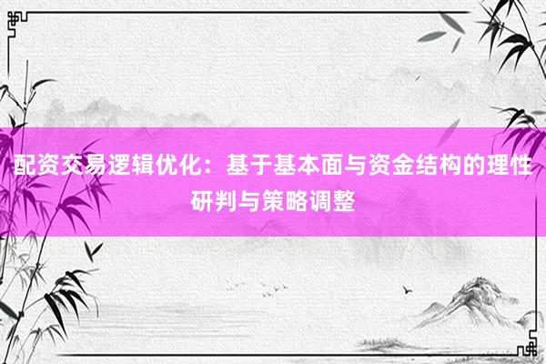 配资交易逻辑优化：基于基本面与资金结构的理性研判与策略调整