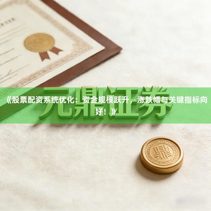 《股票配资系统优化：资金规模跃升，涨跌幅与关键指标向好！》