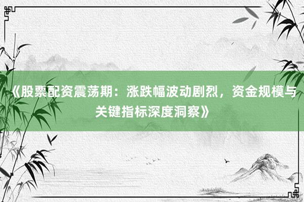《股票配资震荡期：涨跌幅波动剧烈，资金规模与关键指标深度洞察》