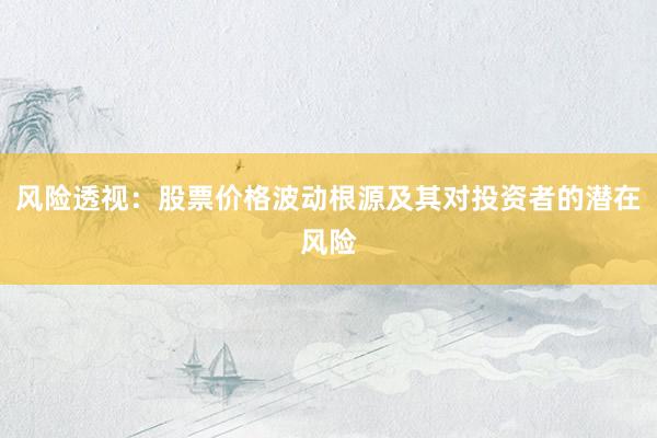 风险透视：股票价格波动根源及其对投资者的潜在风险
