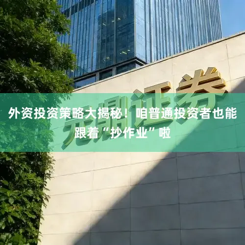 外资投资策略大揭秘！咱普通投资者也能跟着“抄作业”啦